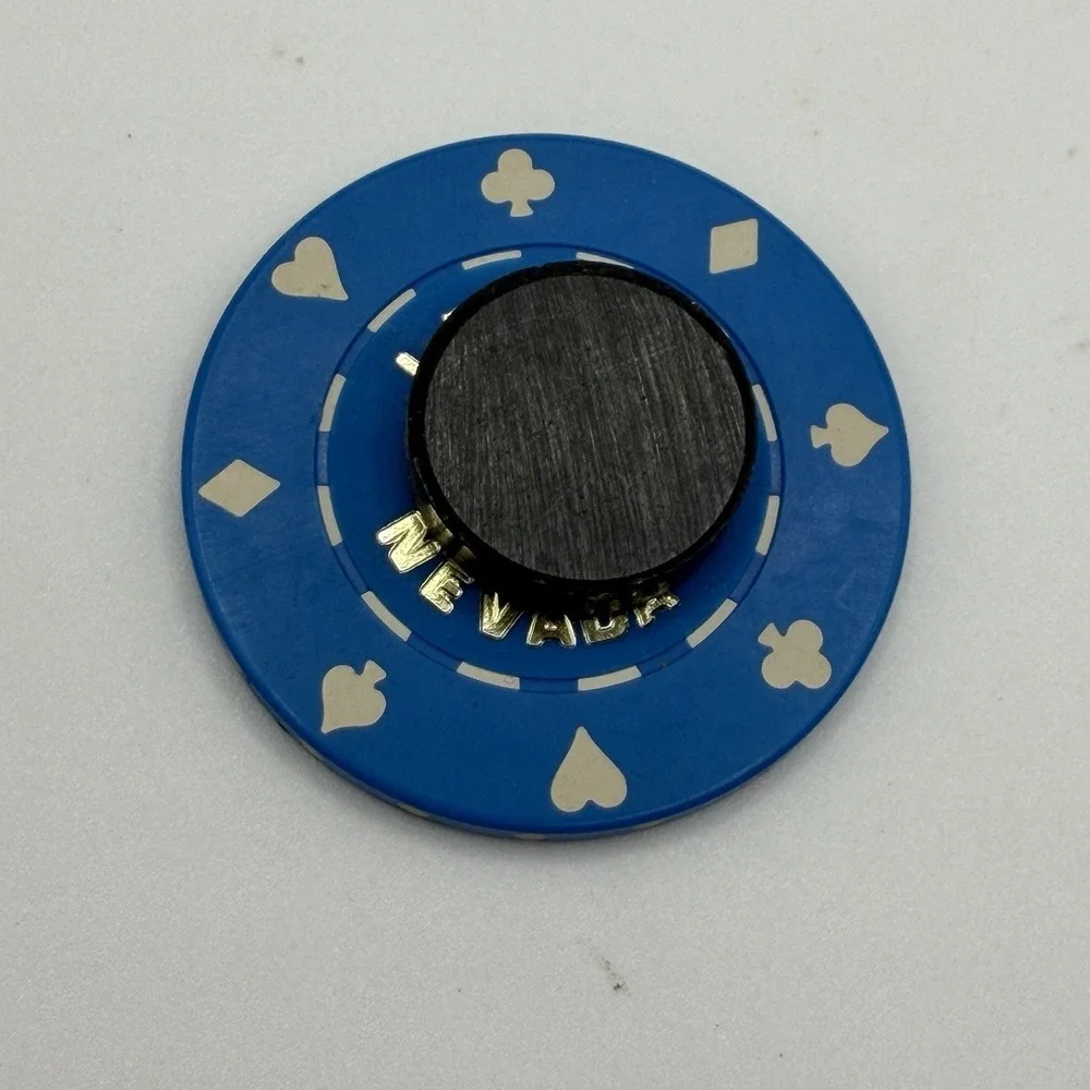 Las‎ Vegas Poker Chip Refrigerator Magnet Blue Nevada Gambling Souvenir Fridge
